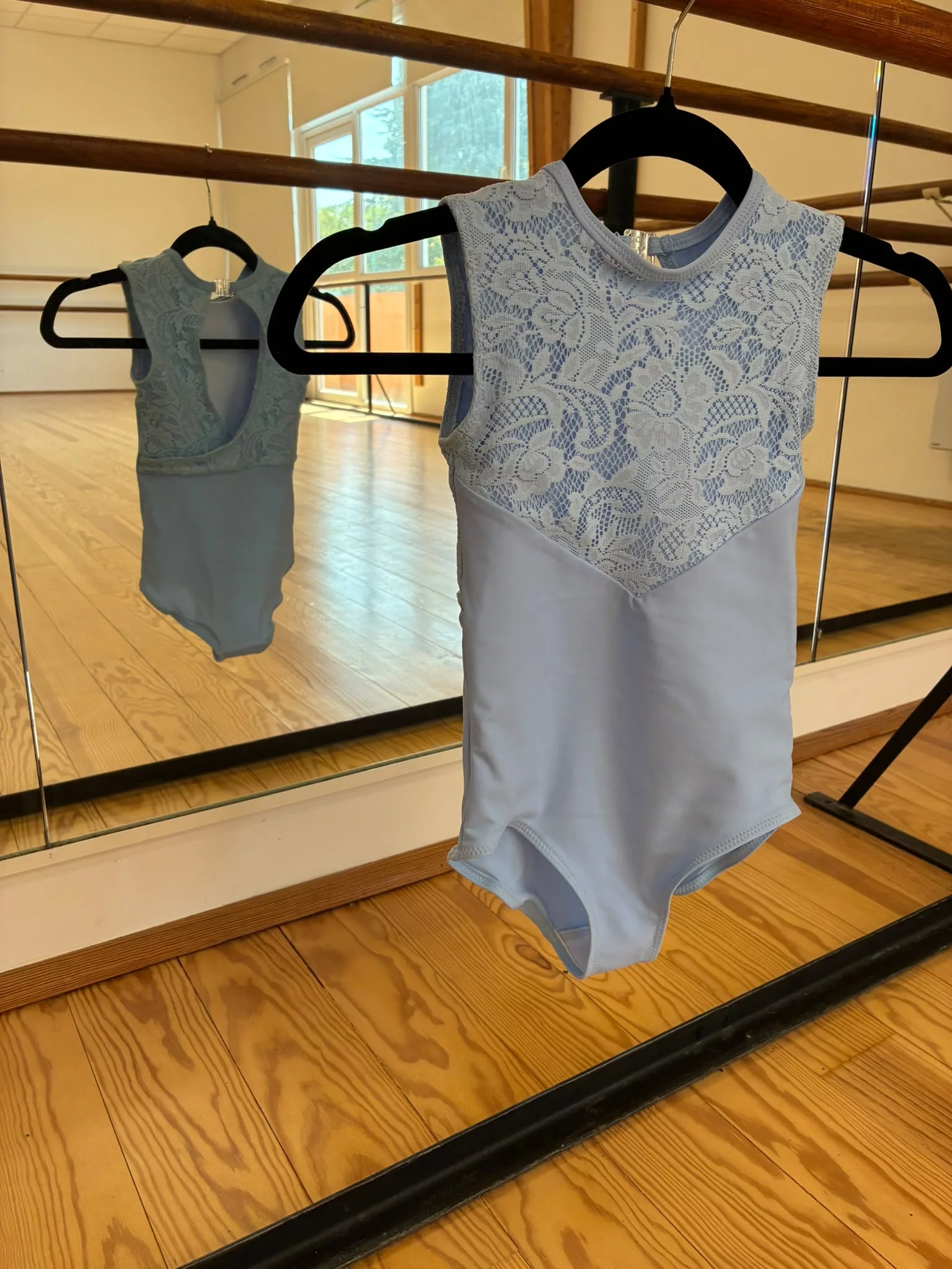 Justaucorps Frisson — Bleu ciel — tenue de danse cousue main